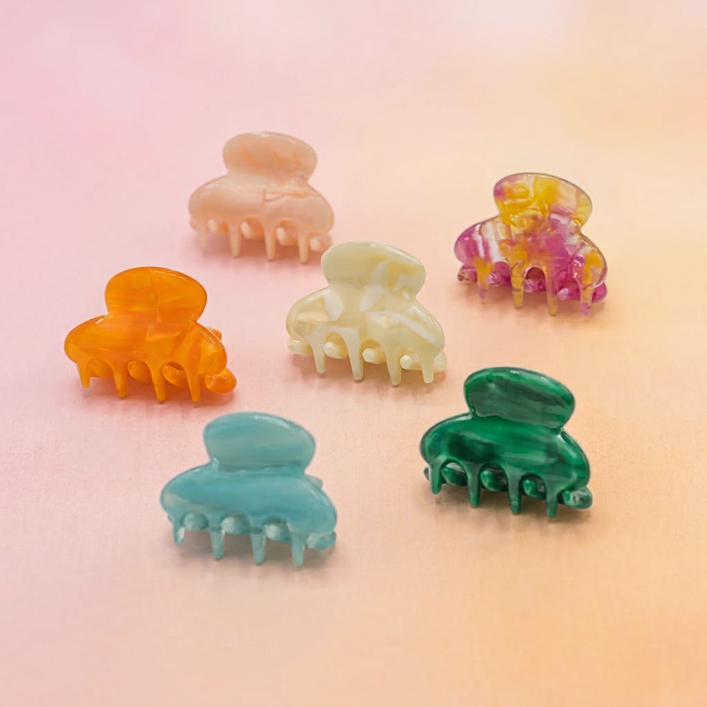 set kleine haarclips claw clips multicolor kunststof haarklemmen pastel kleuren haaraccessoires