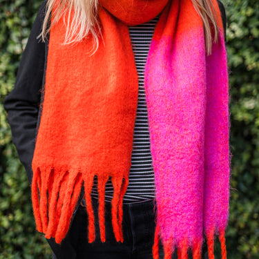 Sjaal Oranje/Roze