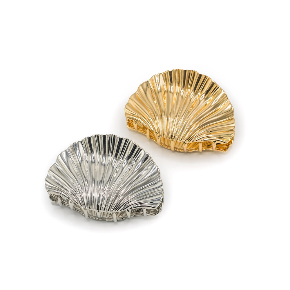 Set metalen schelp haarklemmetjes klein goud en zilver dames zomerse haaraccessoires