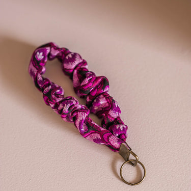 Scrunchie sleutelhanger - Pauw Paars